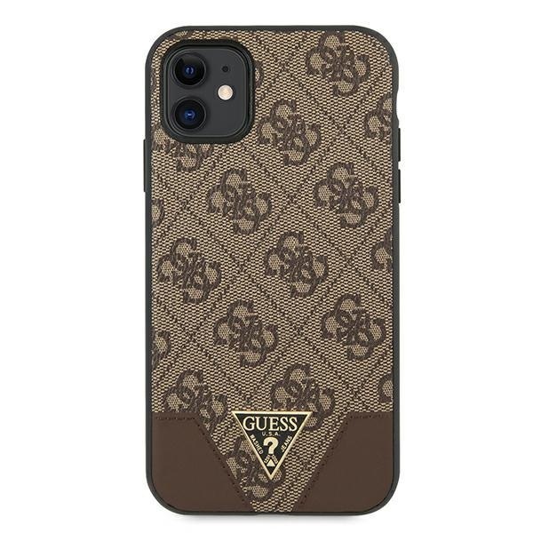 Guess GUHCN61PU4GHBR iPhone 11 6,1" / Xr 6,1" brązowy hardcase 4G Triangle